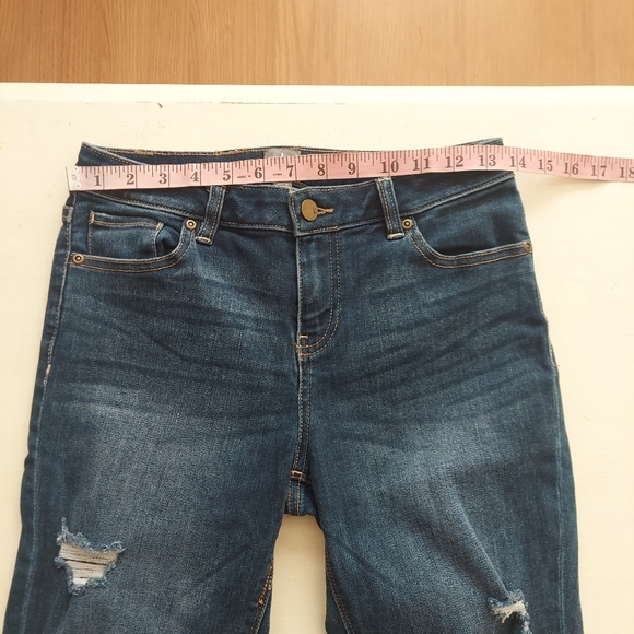 Soho Jeans bermuda denim shorts distressed cuffed long inseam modest Sz 4 - Picture 6 of 9